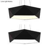 Pentagon Pendant Lighting Metal Ceiling Lamp Fixture With Led And Acrylic Diffuser