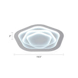Pentagonal Flush Mount Led Ceiling Light In White Acrylic Minimalistic Bedroom Lighting / 19.5