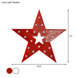 Pentastar Night Stand Lamp: Plastic Led Bedroom Lighting With Stylish Hollow-Out Design