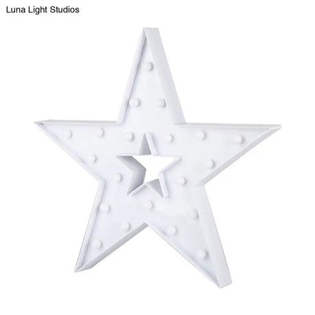 Pentastar Night Stand Lamp: Plastic Led Bedroom Lighting With Stylish Hollow-Out Design