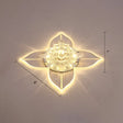 Petals Led Ceiling Light: Flower Crystal Flush - Mount Fixture Clear / Warm