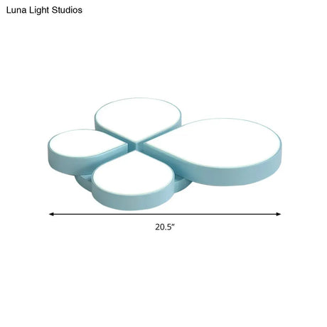 Petite Macaron Style Led Flush Ceiling Light For Kindergarten With Flat Petal Design