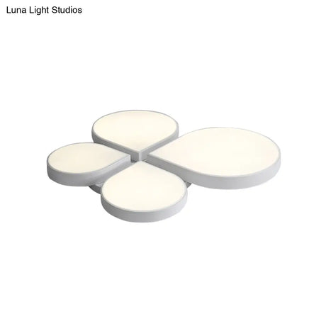 Petite Macaron Style Led Flush Ceiling Light For Kindergarten With Flat Petal Design