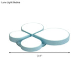 Petite Macaron Style Led Flush Ceiling Light For Kindergarten With Flat Petal Design