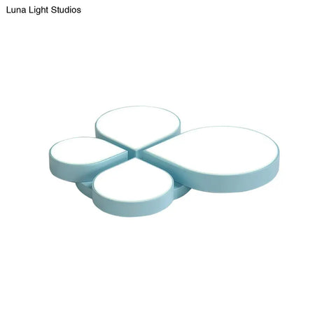 Petite Macaron Style Led Flush Ceiling Light For Kindergarten With Flat Petal Design