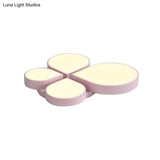 Petite Macaron Style Led Flush Ceiling Light For Kindergarten With Flat Petal Design