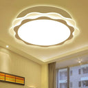 Petite Slim Petal Blossom Flush Led Ceiling Light: Acrylic White Lamp For Kindergarten /
