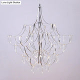 Phact - Glamorous Creative Crystal Icicle Deco Chandelier Metal Chrome Finish Pendant Light For
