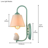 Pigeon Deco Tapered Wall Sconce With Modern Metal Shade Single Head Light