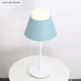 Pink/Blue Cone Night Table Lamp With Modernist Design - Ideal For Study Room