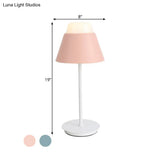 Pink/Blue Cone Night Table Lamp With Modernist Design - Ideal For Study Room