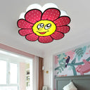 Pink Cartoon Metal Ceiling Light For Flower - Themed Dining Rooms / White
