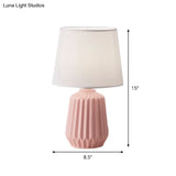 Pink Ceramic Base Conical Desk Lamp - Simple 1-Light Table Light For Bedroom