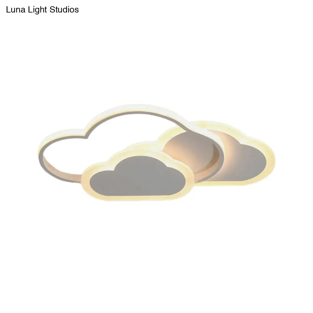 Pink Cloud Led Flush Light For Girls’ Bedroom Ceiling - Cute Acrylic Cartoon Design