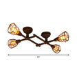 Piping Industrial Antiqued Bronze Metal Semi Flush Mount Ceiling Light With Cage 4 /