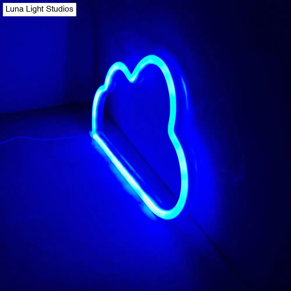 Plastic Cloud Led Night Light With Usb Rechargeable Plug - Childrens White Table Lamp