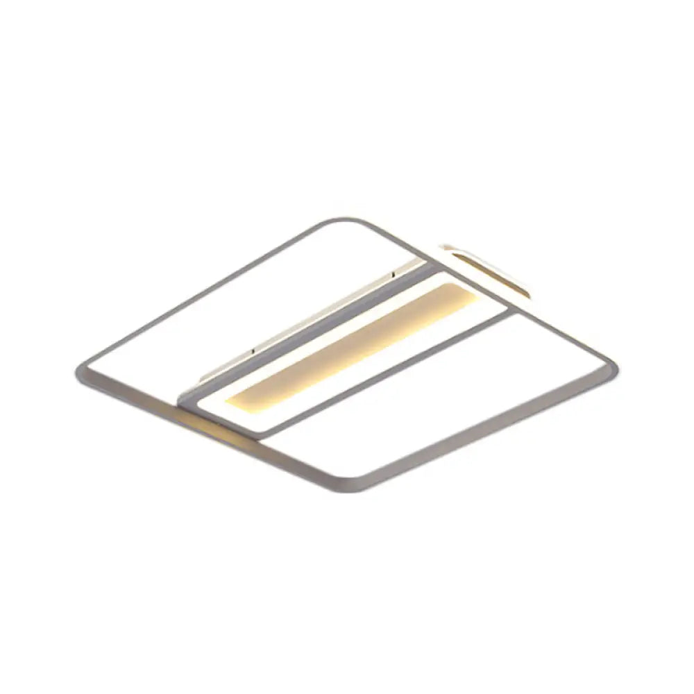 Plastic Flush Ceiling Light - Nordic Design Led 16/19.5 Width White/Warm