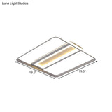 Plastic Flush Ceiling Light - Nordic Design Led 16’/19.5’ Width White/Warm