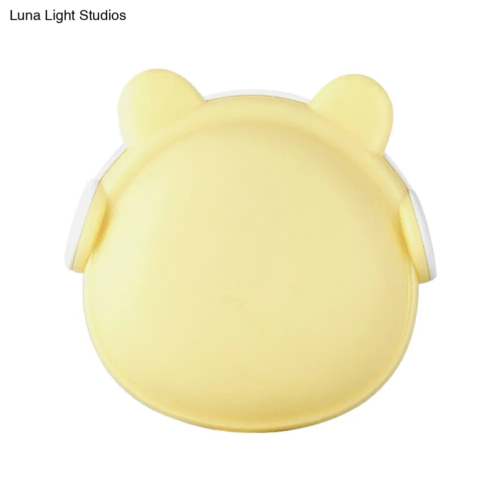 Plastic Wall Nightlight - Cartoon Bear Design With Light Sensor And Led Pink/Blue/White