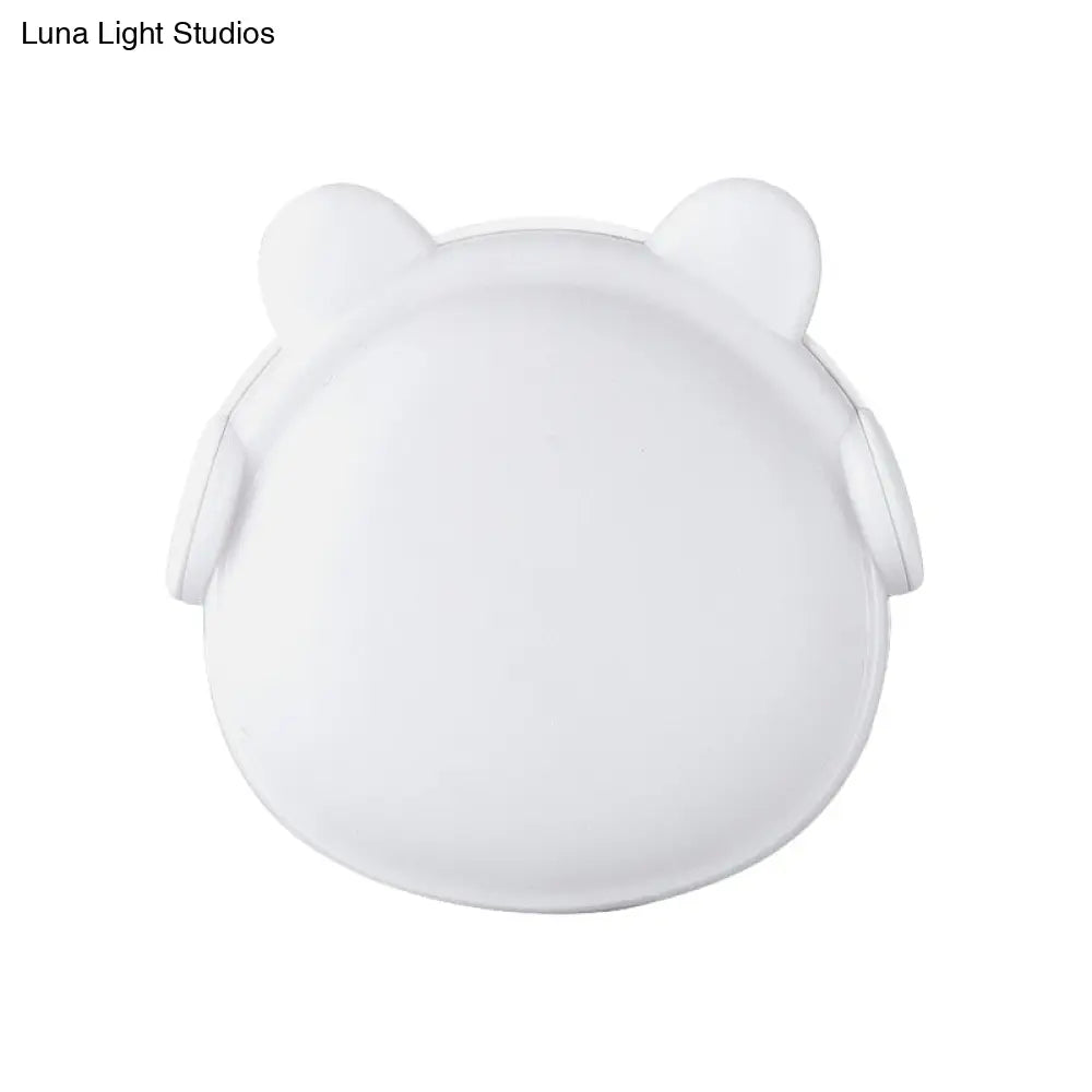 Plastic Wall Nightlight - Cartoon Bear Design With Light Sensor And Led Pink/Blue/White