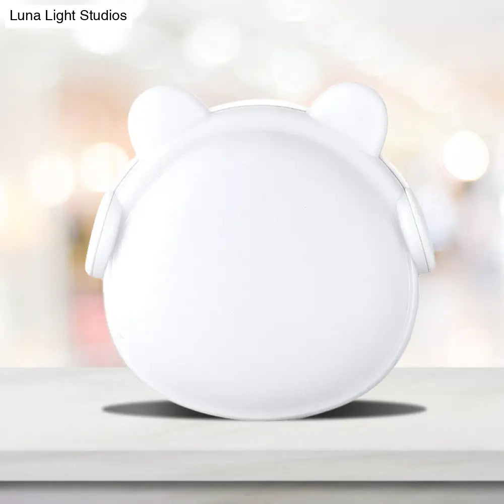 Plastic Wall Nightlight - Cartoon Bear Design With Light Sensor And Led Pink/Blue/White