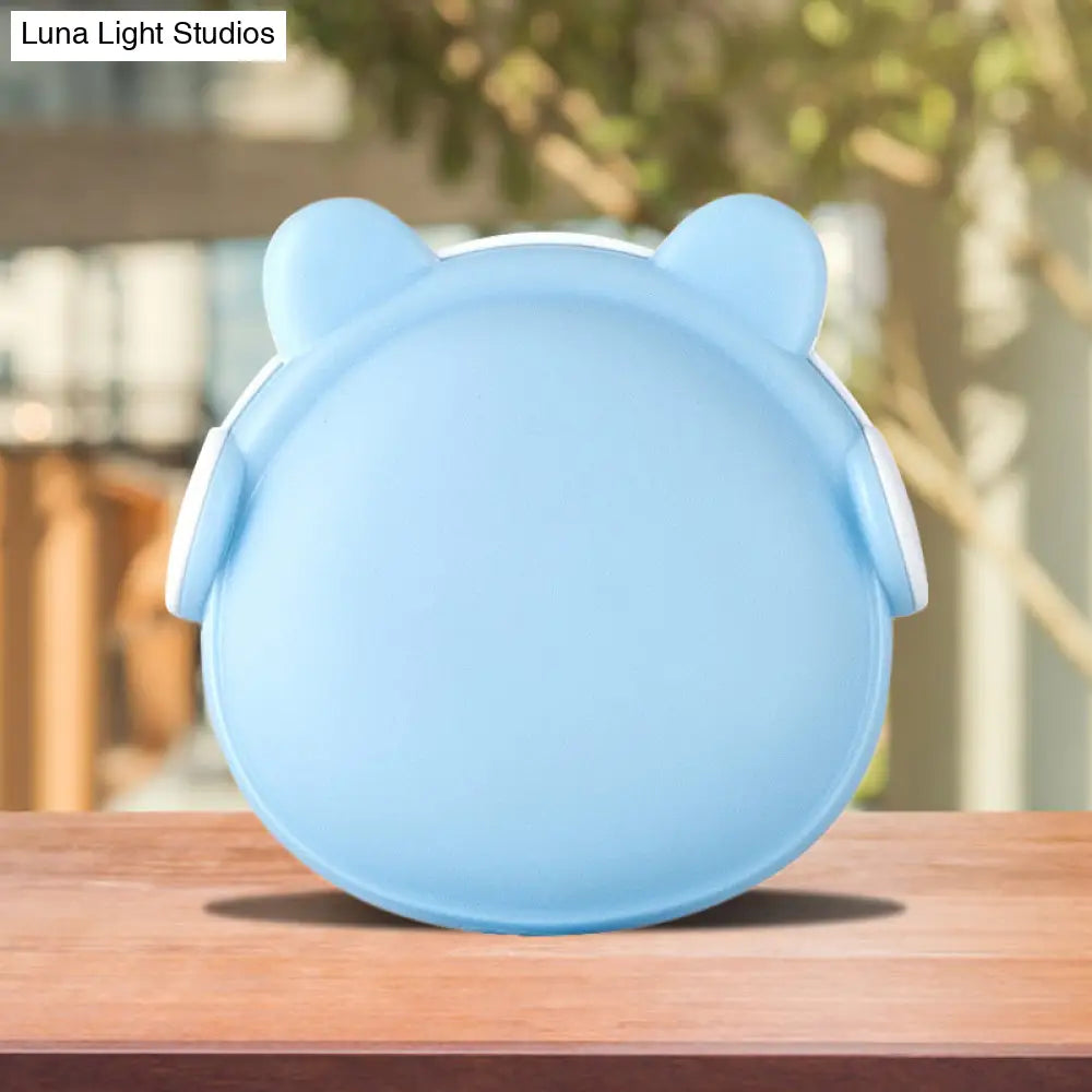 Plastic Wall Nightlight - Cartoon Bear Design With Light Sensor And Led Pink/Blue/White