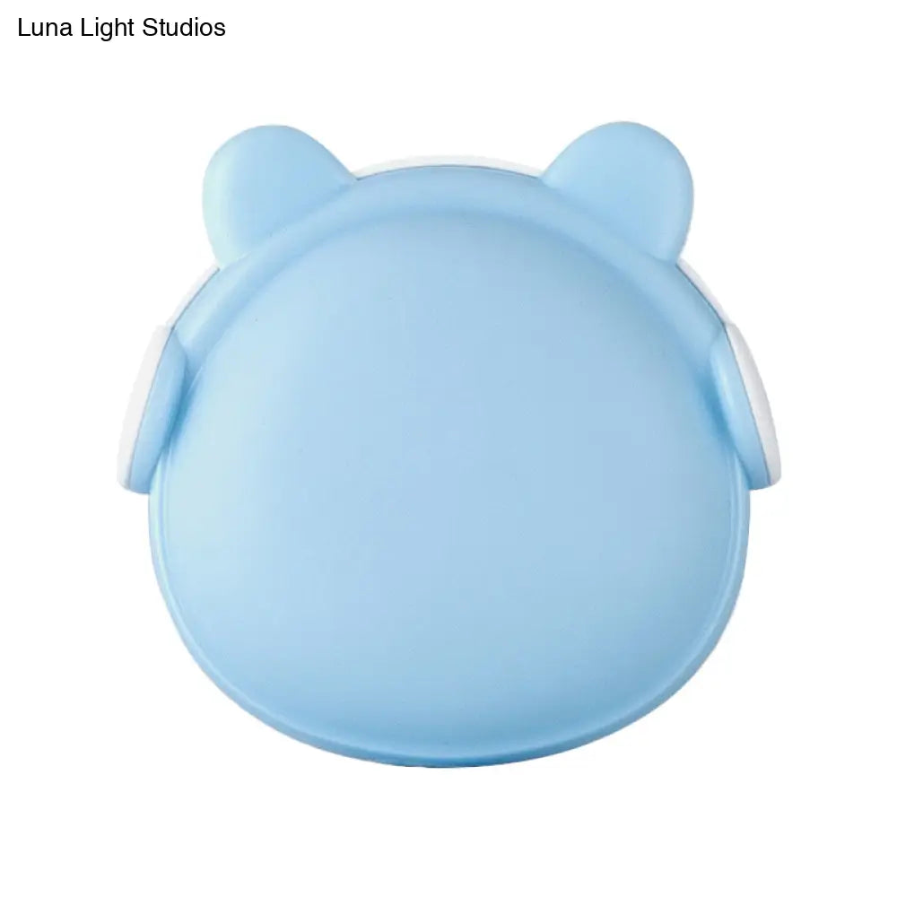 Plastic Wall Nightlight - Cartoon Bear Design With Light Sensor And Led Pink/Blue/White