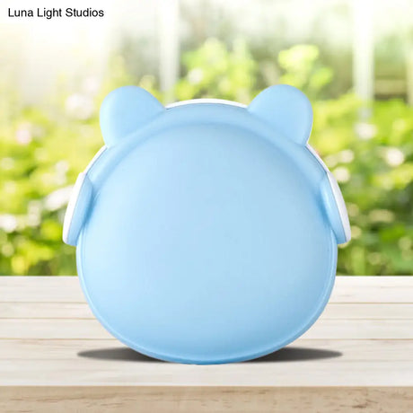 Plastic Wall Nightlight - Cartoon Bear Design With Light Sensor And Led Pink/Blue/White