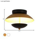 Plate - Shape Led Ceiling Light Fixture - Modern Metallic Flush Lamp For Hallways And Aisles In