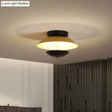 Plate - Shape Led Ceiling Light Fixture - Modern Metallic Flush Lamp For Hallways And Aisles In