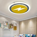 Playful Cartoon Ceiling Light For Kindergarten - Acrylic Flush Mount Fixture White / D