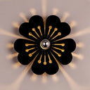 Plum Blossom Wall Light: Modern Acrylic Sconce Lamp For Girls Bedroom & Kindergarten Black