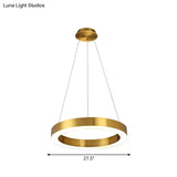 Polished Gold Led Pendant Lighting With Stainless Steel Chandelier Lamp