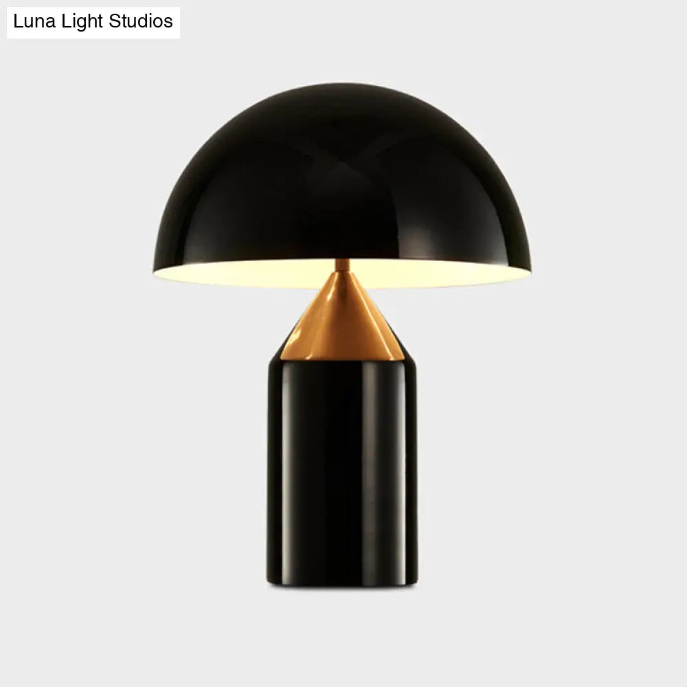 Post-Modern Dome Metal Table Light: 2-Bulb Black Nightstand Lamp For Living Room