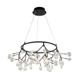 Post-Modern Glass Chandelier Light For Dining Room With Led Ceiling Lighting - Branched Firefly