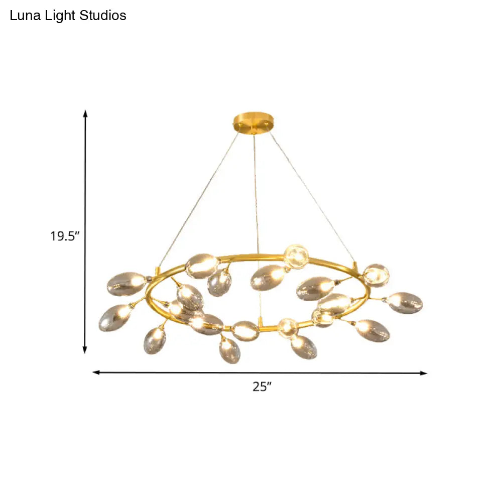 Post Modern Gold Metal Garland Chandelier Pendant Lamp - Led Ceiling Light With 20 Bulbs