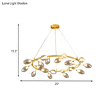 Post Modern Gold Metal Garland Chandelier Pendant Lamp - Led Ceiling Light With 20 Bulbs