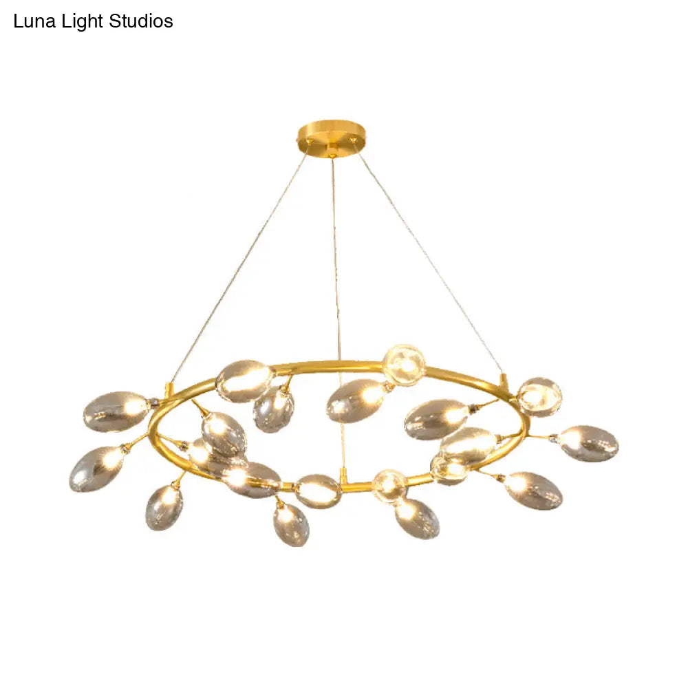 Post Modern Gold Metal Garland Chandelier Pendant Lamp - Led Ceiling Light With 20 Bulbs