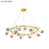 Post Modern Gold Metal Garland Chandelier Pendant Lamp - Led Ceiling Light With 20 Bulbs