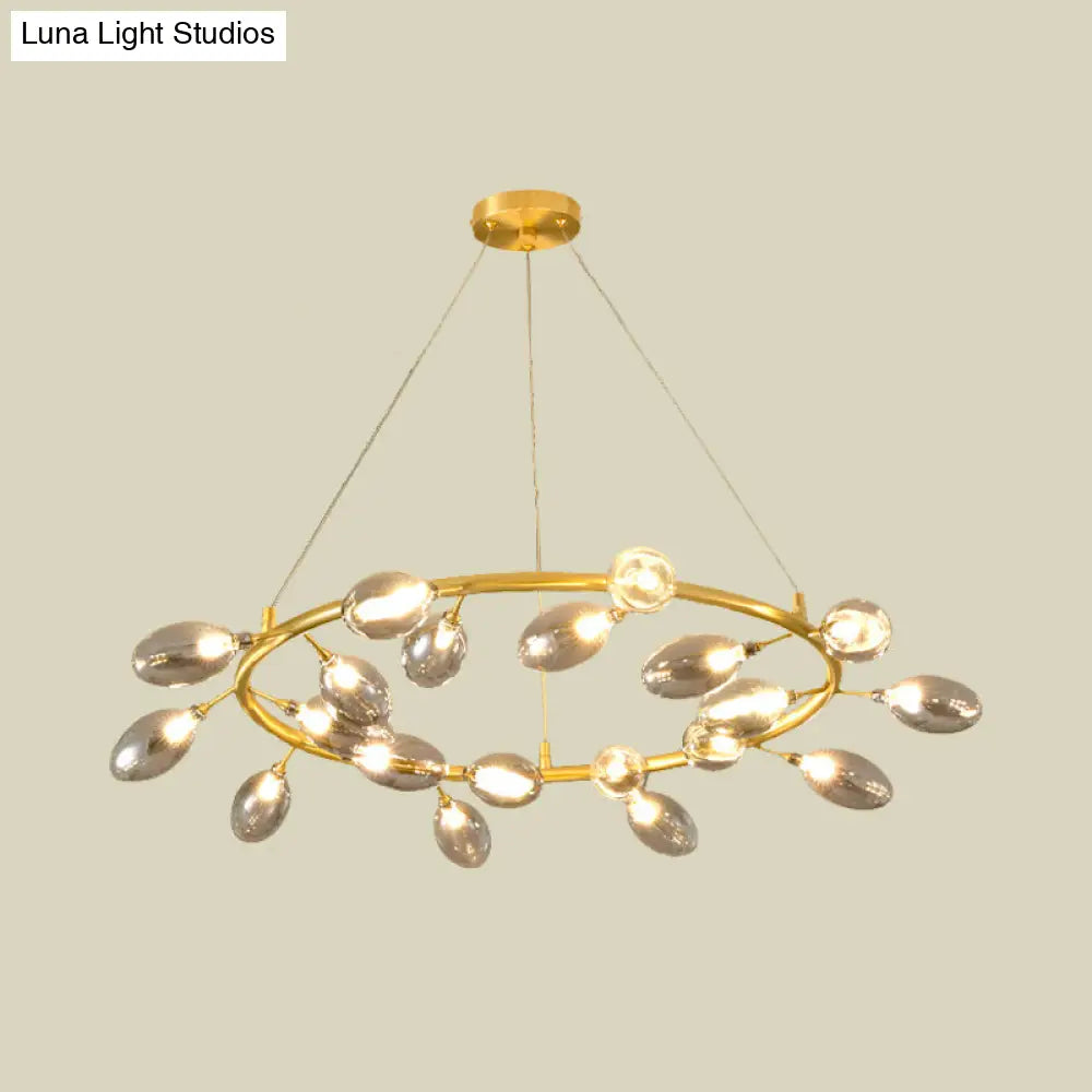Post Modern Gold Metal Garland Chandelier Pendant Lamp - Led Ceiling Light With 20 Bulbs