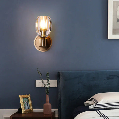 Post-Modern Light Luxury Crystal Copper Wall Lamp Lamps
