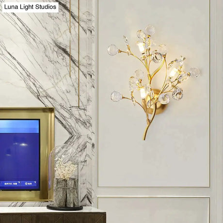 Post Modern Luxury Branch Style Crystal LED Wall Lamp Wall Lamp