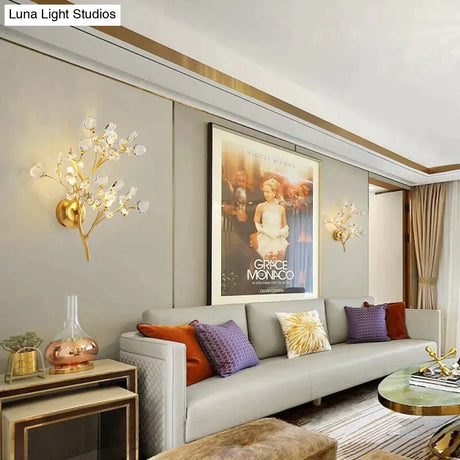 Post Modern Luxury Branch Style Crystal LED Wall Lamp Wall Lamp