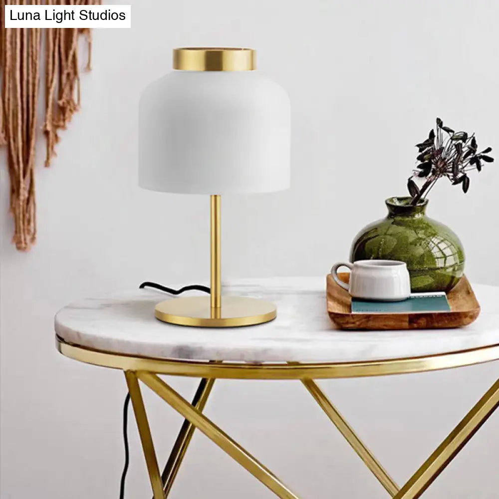 Post-Modern Metal Nightstand Lamp With White/Blue 1 Bulb For Dining Room