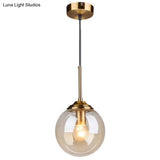 Post-Modern Minimalist Hanging Lamp With Globe Glass Shade Pendant Light