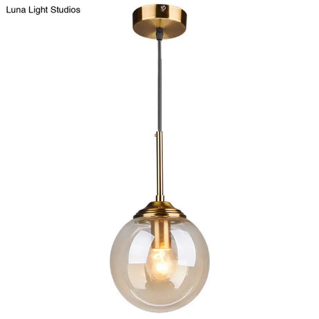 Post-Modern Minimalist Hanging Lamp With Globe Glass Shade Pendant Light
