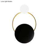 Post-Modern Personality Circle Copper Wall Lamp Creative Living Room Bedroom Hallway Hallroom Villa