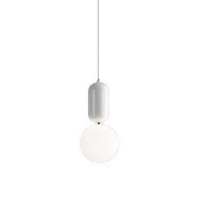 Postmodern 1-Light Pendant Lamp With Milky Ball Glass Shade - White/Gold 6’/8’/12’ Dia White / 6’