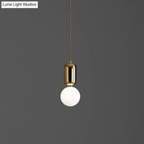 Postmodern 1-Light Pendant Lamp With Milky Ball Glass Shade - White/Gold 6’/8’/12’ Dia
