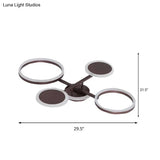 Postmodern 4/6-Light Flush Ceiling Lamp With Acrylic Shade In Warm/White Light